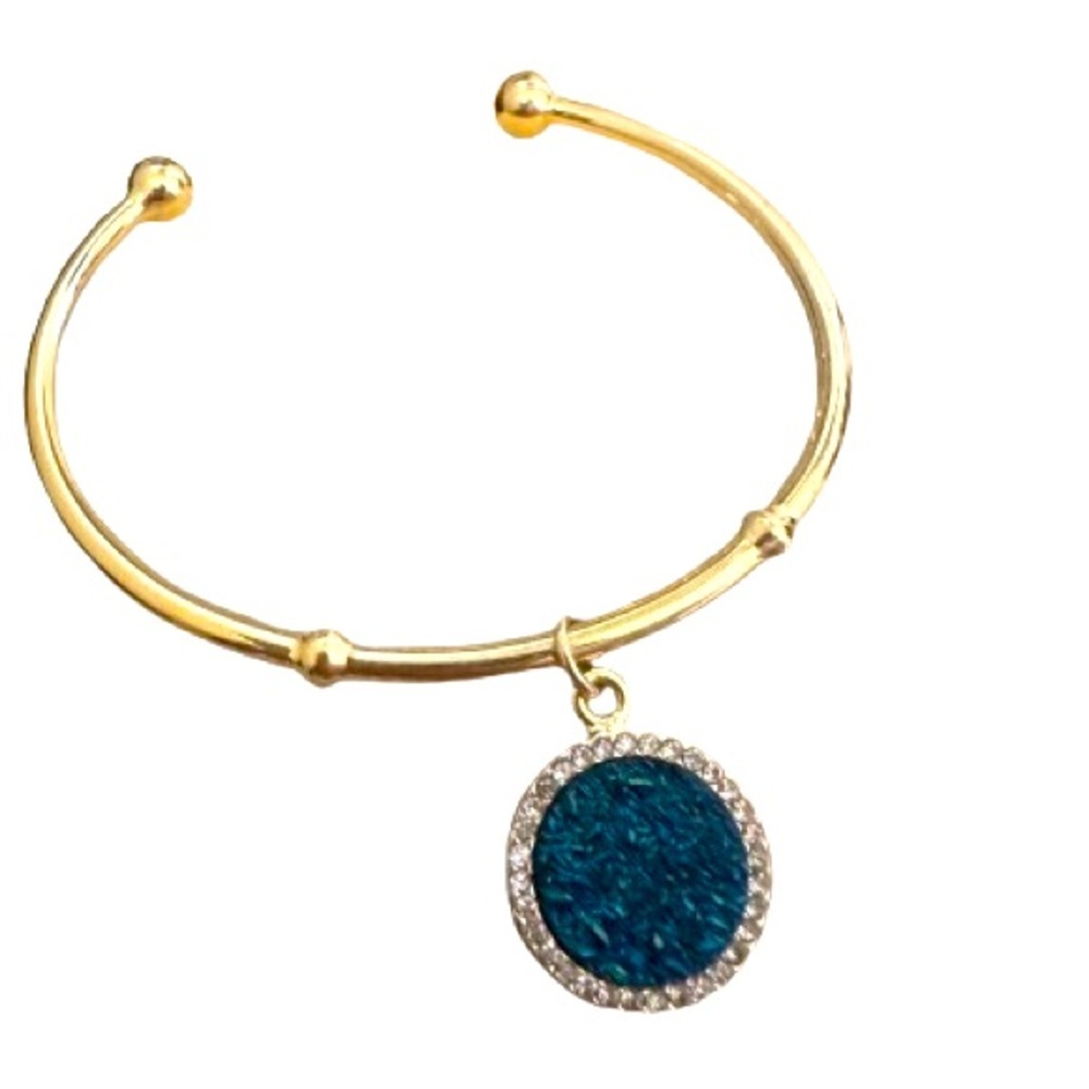 Kate Spade New York Women's All That Glitters Druzy Cuff Bracelet - Blue - Rare - Picture 2 of 11